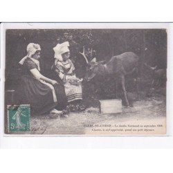 FLERS: jardin normand 1908 Charlot le cerf apprivoisé prend son petit déjeuner - très bon état