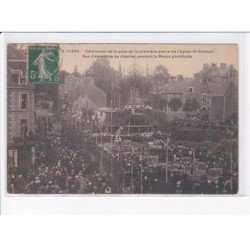 FLERS: cérémomnie de la pose de la première pierre de l'église saint-germain - état