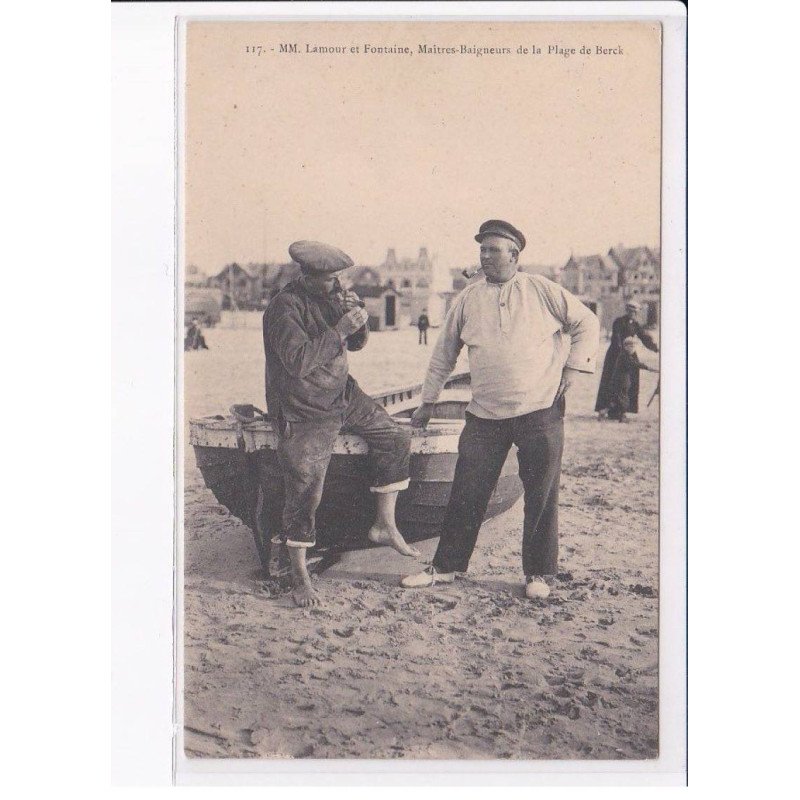 BERCK:MM. Lamour et Fontaine, maîtres-baigneurs de la plage - très bon état