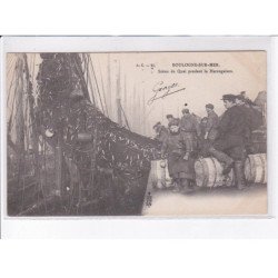 BOULOGNE-sur-MER: scène du quai pendant la harengaison - très bon état