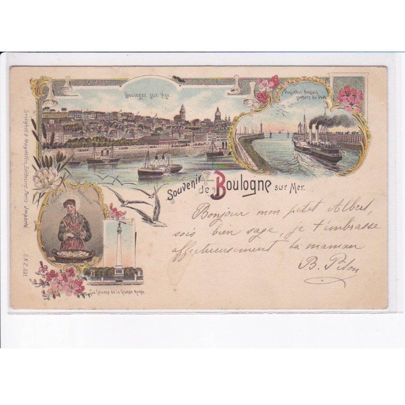 BOULOGNE-sur-MER: souvenir de boulogne-sur-mer - état