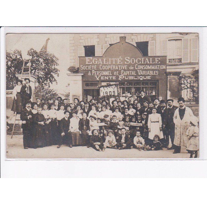 PARIS: 75018 égalité sociale société coopérative consommation à personnel et capital variables vente publique 1909- état