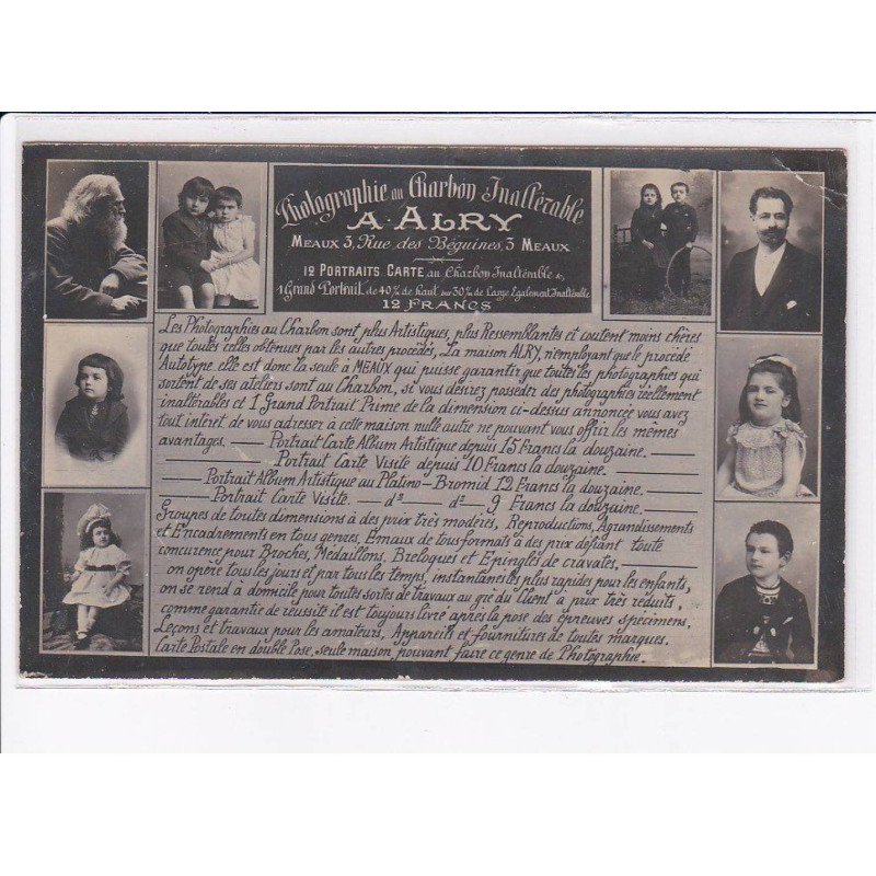 MEAUX: A. Alry, photographie au charbon inaltérable - état