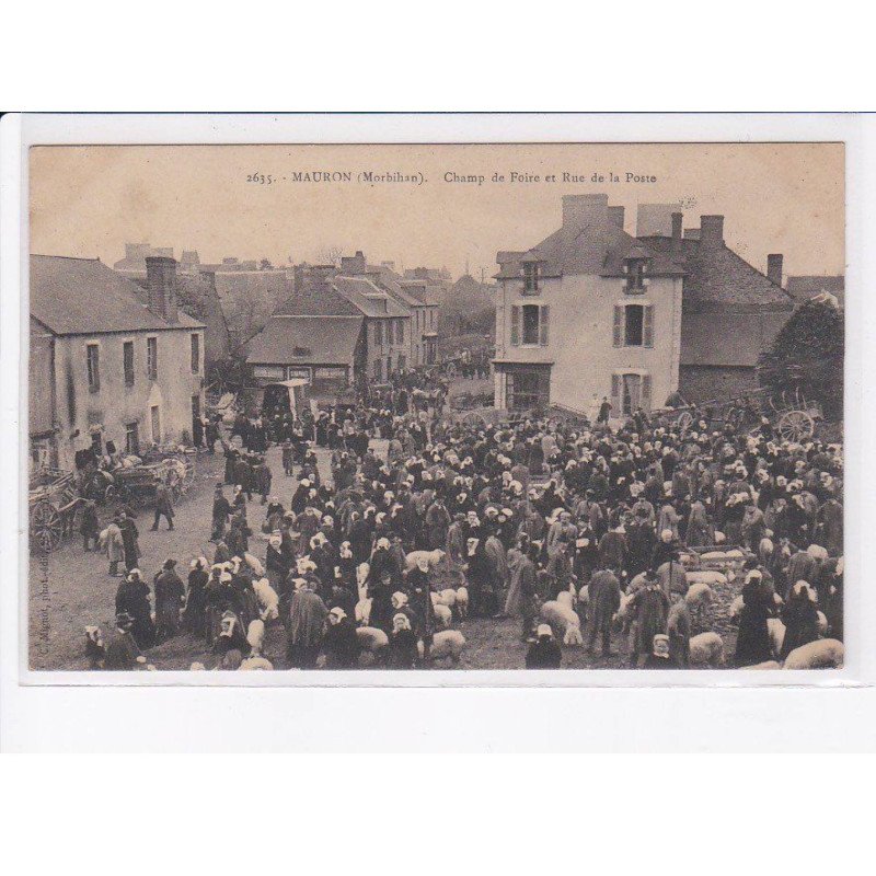 MAURON: champ de foire et rue de la poste - très bon état