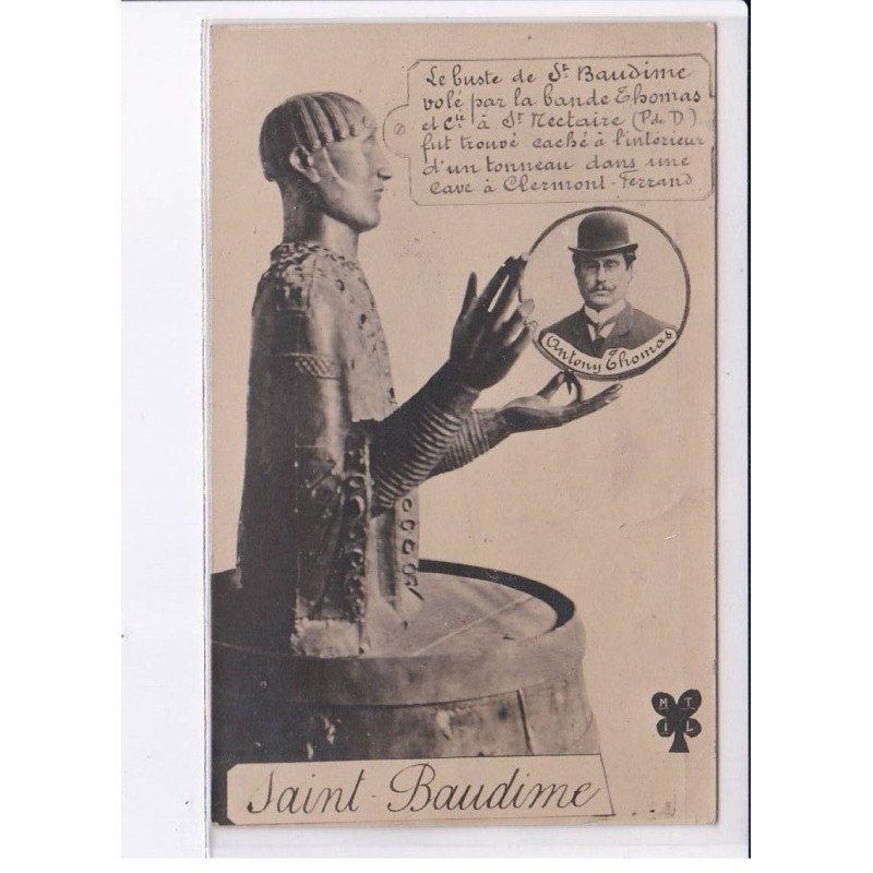 SAINT-NECTAIRE: saint-baudime, le buste par Antony Thomas - très bon état