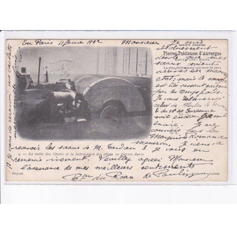 ROYAT-les-BAINS: la taille des opales et la fabrication des objets en pierre dures - état