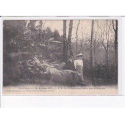 BIARRITZ: Alphonse XIII et Ena de battenberg dans le parc de mouriscot - très bon état