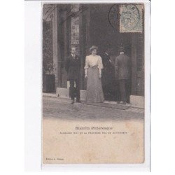 BIARRITZ: alphonse XIII et princesse Ena de battenberg - très bon état