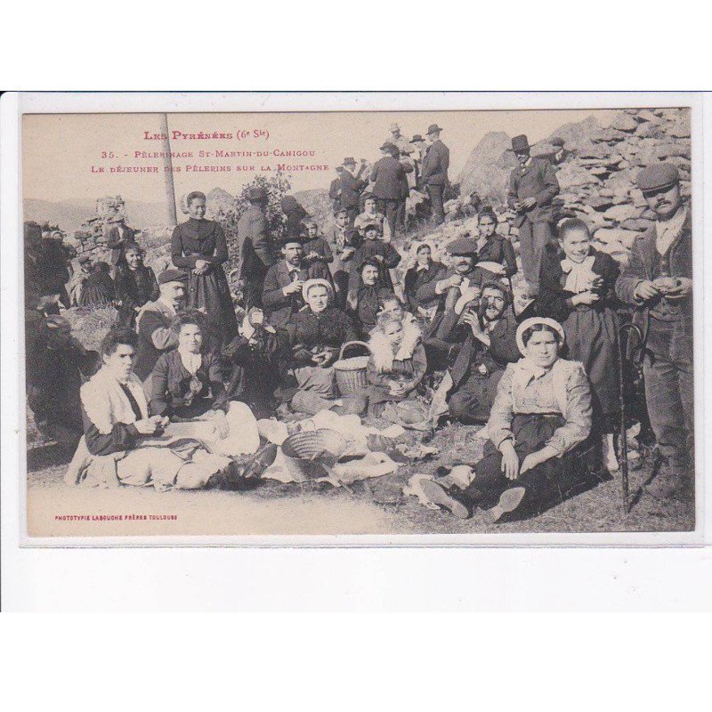 SAINT-MARTIN-DU-CANIGOU: pèlerinage, le déjeuner des pèlerins sur la montagne - très bon état