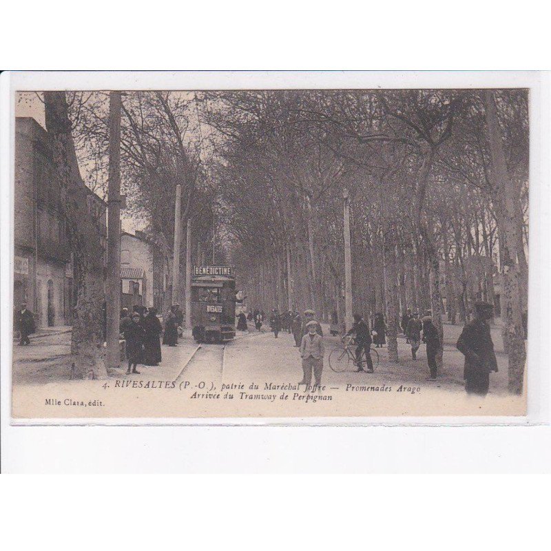 RIVESALTES: patrie du maréchal promenades, arrivée du tramway de perpignan - très bon état