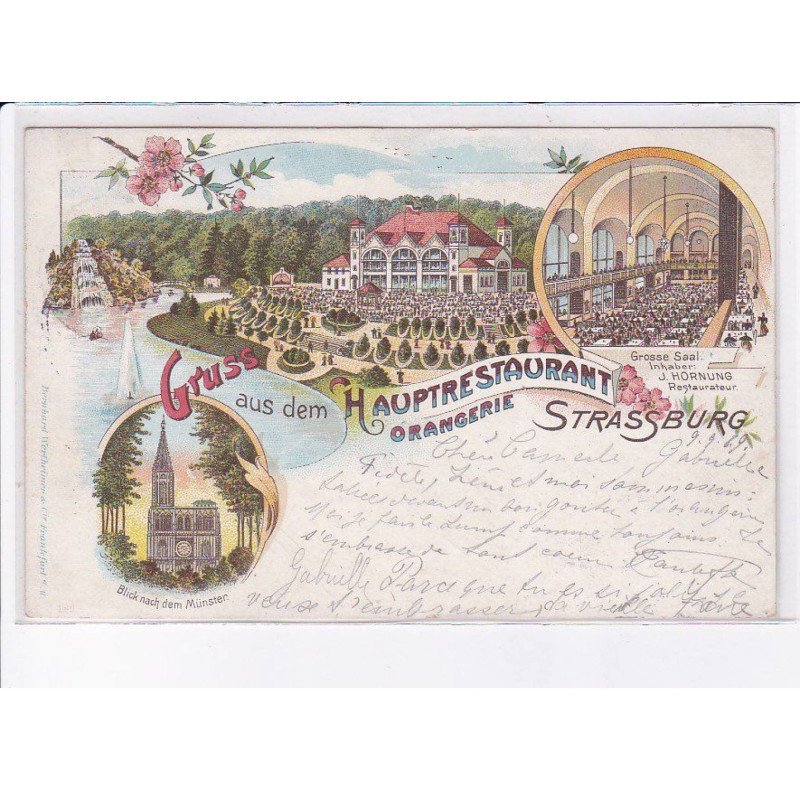 STRASBOURG: gruss aus dem hauptrestaurant orangerie - très bon état