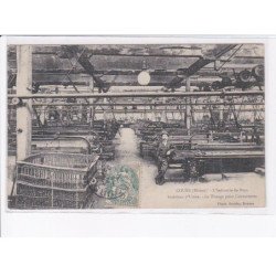 COURS: l'industrie du pays, intérieur d'usine, le tissage pour couvertures - très bon état