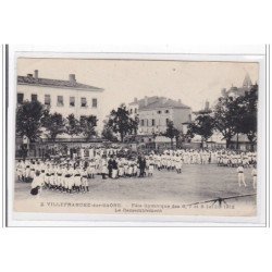 VILLEFRANCE-sur-SAONE : fete gymnique des 6,7 et 8 juillet 1912, le rassemblement - tres bon etat