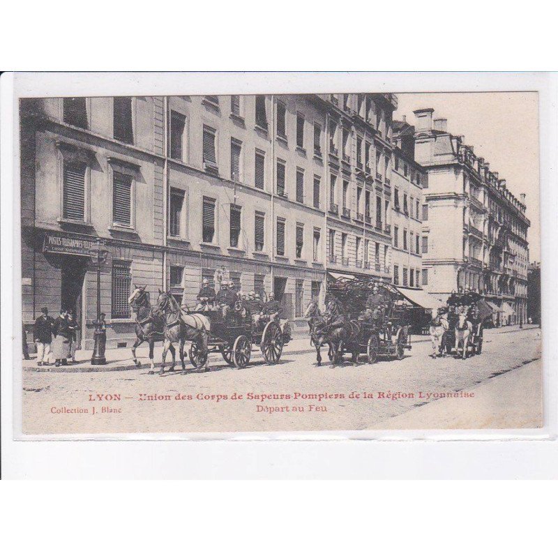 LYON: union des corps de sapeurs pompiers de la région lyonnaise, départ au feu - très bon état