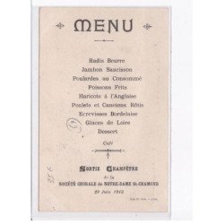 LOIRE: restaurant dumas, menu au recto - très bon état