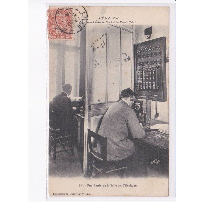 LILLE: l'écho du nord, une partie de la salle des téléphones - très on état
