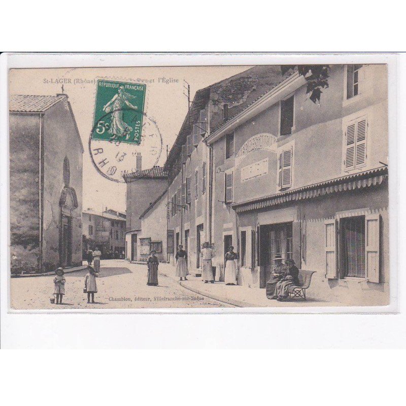 SAINT-LAGER: la rue et l'église - très bon état