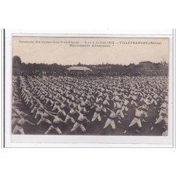 VILLEFRANCHE : concours des gymniste catholique, 5,6 juillet 1913, mouvement d'ensemble - tres bon etat