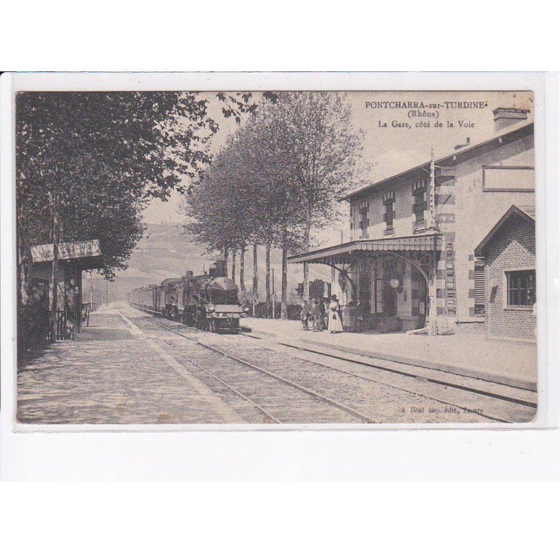 PONTCHARRA-sur-TURDINE: la gare, côté de la voie - très bon état