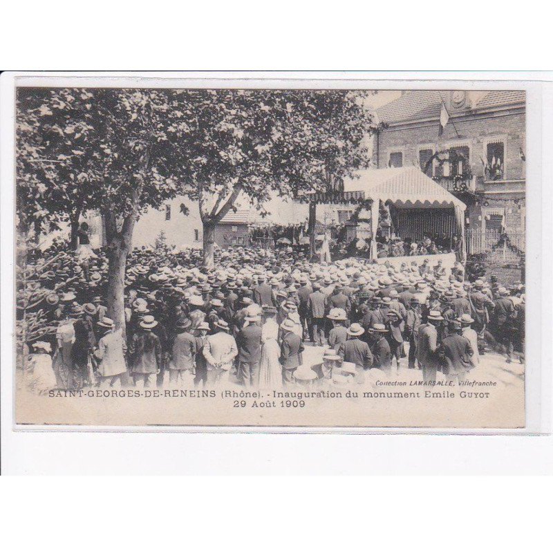 SAINT-GEORGES-de-RENEINS: inauguration du monument emile guyot, 1909 - très bon état