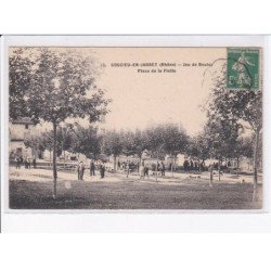 SOUCIEU-en-JARRET: jeu de boules, place de la flette - très bon état