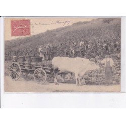 SAONE ET LOIRE: les vendanges, attelage - très bon état