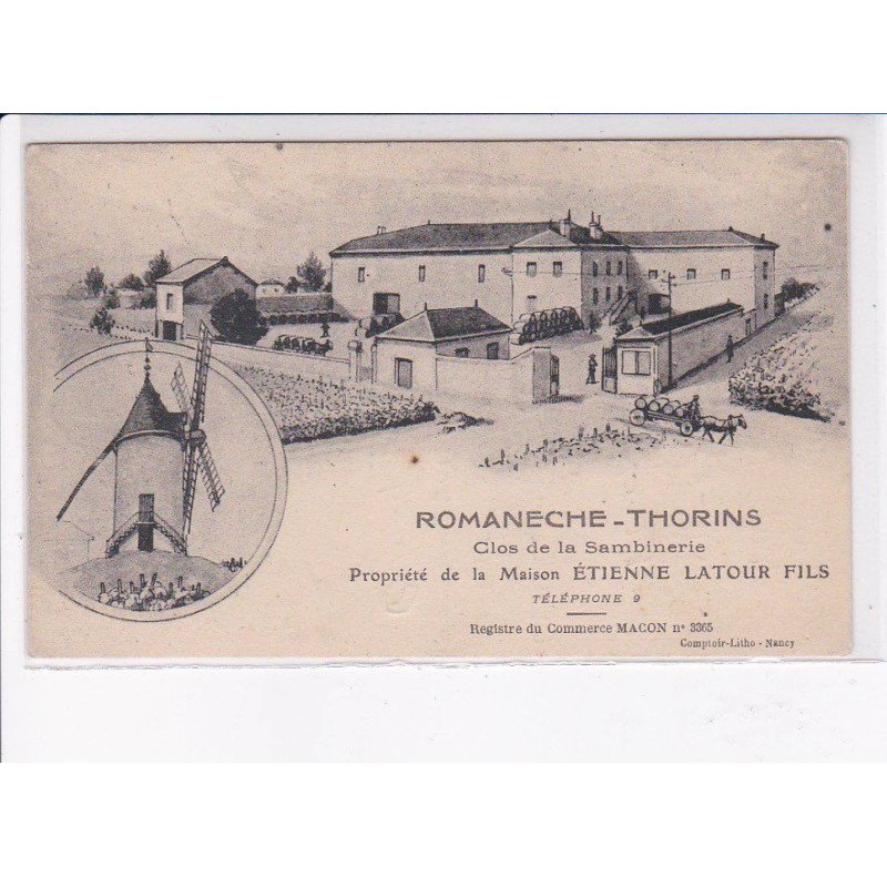 ROMANECHE-THORINS: clos de la sambinerie, propriété de la maison étienne latour fils - très bon état