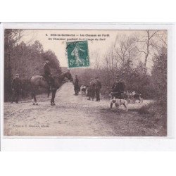 SILLE-le-GUILLAUME: les chasses en forêt, un chasseur guettant le passage du cerf - très bon état