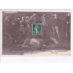 SILLE-le-GUILLAUME: les chasses en forêt, le cerf mort - très bon état