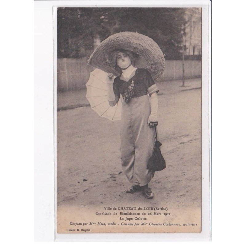 CHATEAU-du-LOIR: cavalcade de bienfaisance 1911, la jupe-culotte, travestis - très bon état