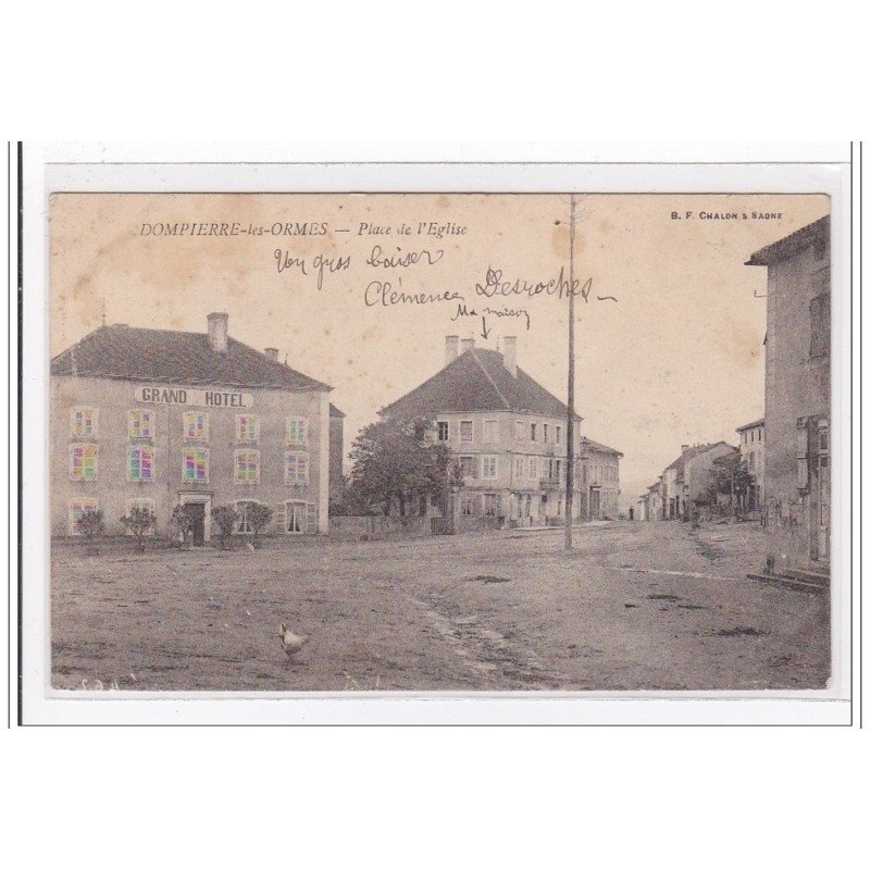 DOMPIERRE-les-ORMES : place de l'eglise - tres bon etat DOMPIERRE-les-ORMES : place de l'eglise - tres bon etat