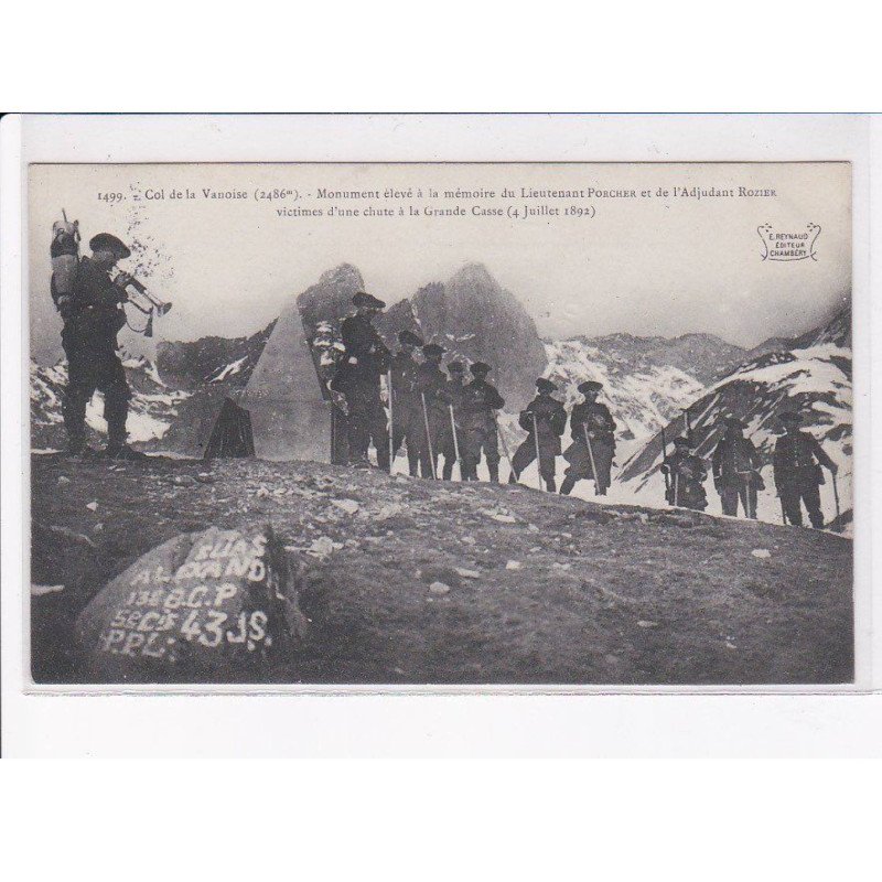 SAINT-JEAN DE MAURIENNE: col de la vanoise, monument élevé à la mémoire du lieutenant porcher - très bon état