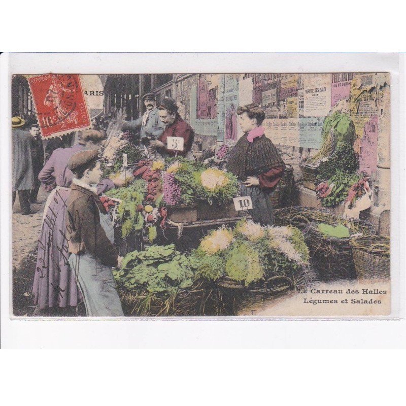 PARIS: 75001, le carreau des halles, légumes et salades - très bon état
