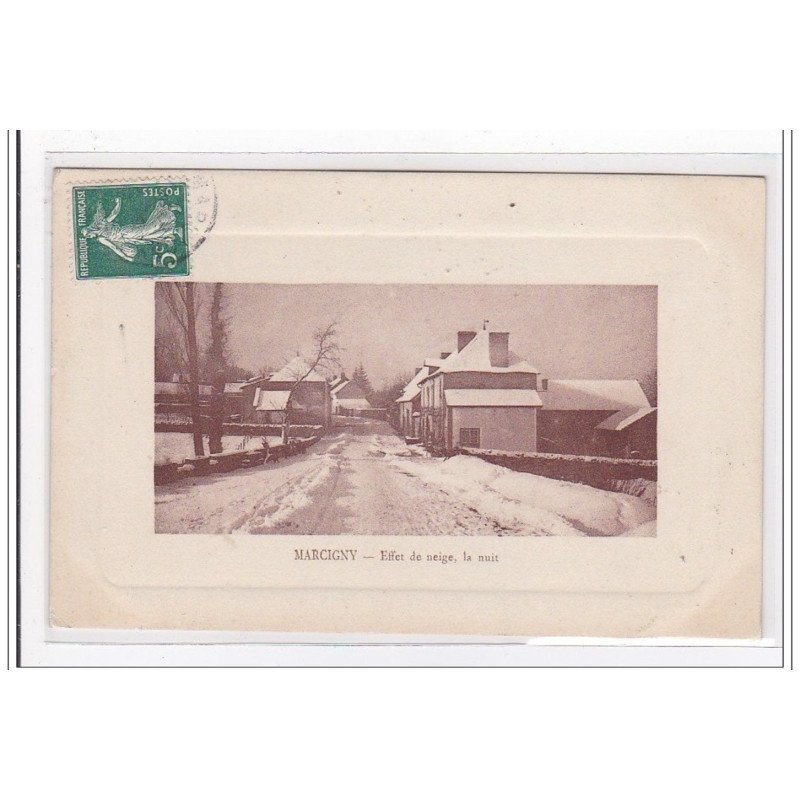 MARCIGNY : effet de neige, la nuit - tres bon etat MARCIGNY : effet de neige, la nuit - tres bon etat