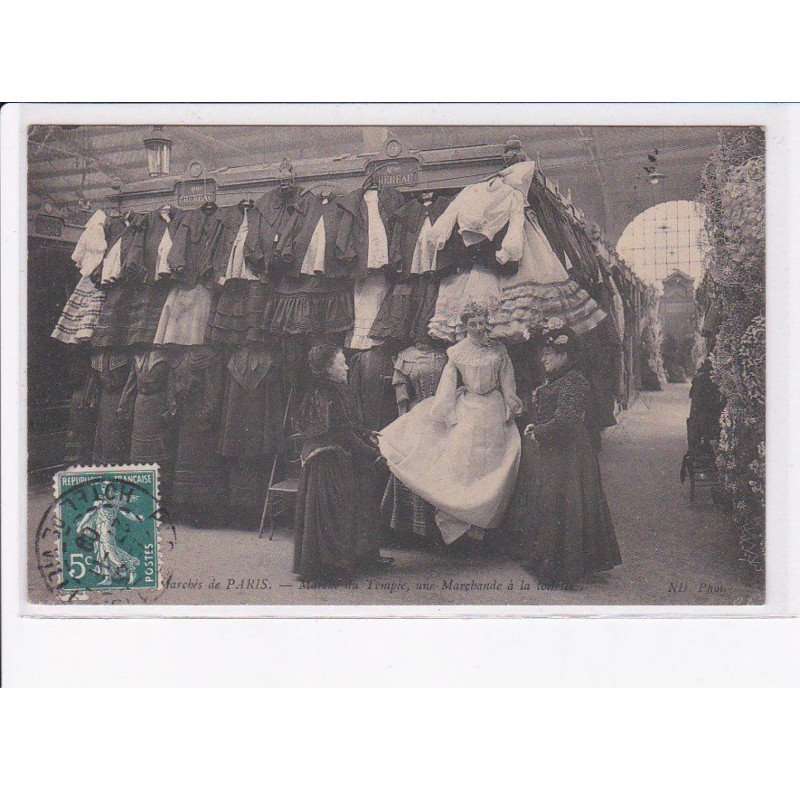 PARIS: 75003, marché du temple, une marchande - très bon état