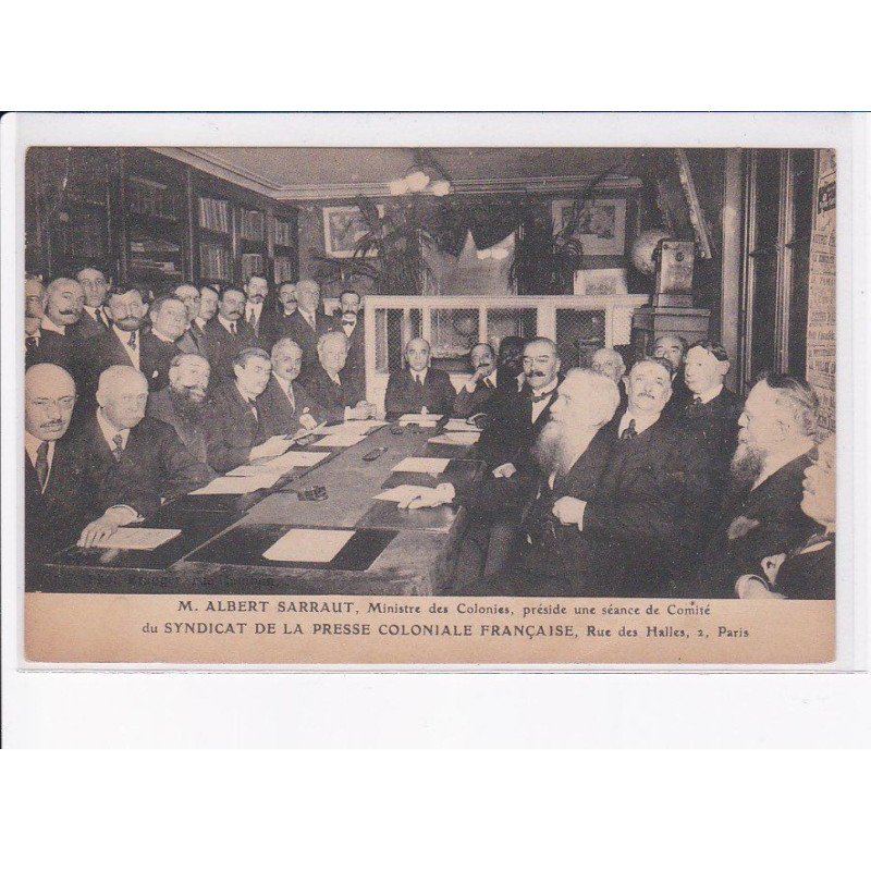 PARIS: 75002: Albert Sarraut ministre des colonies préside une séance de comité - très bon état