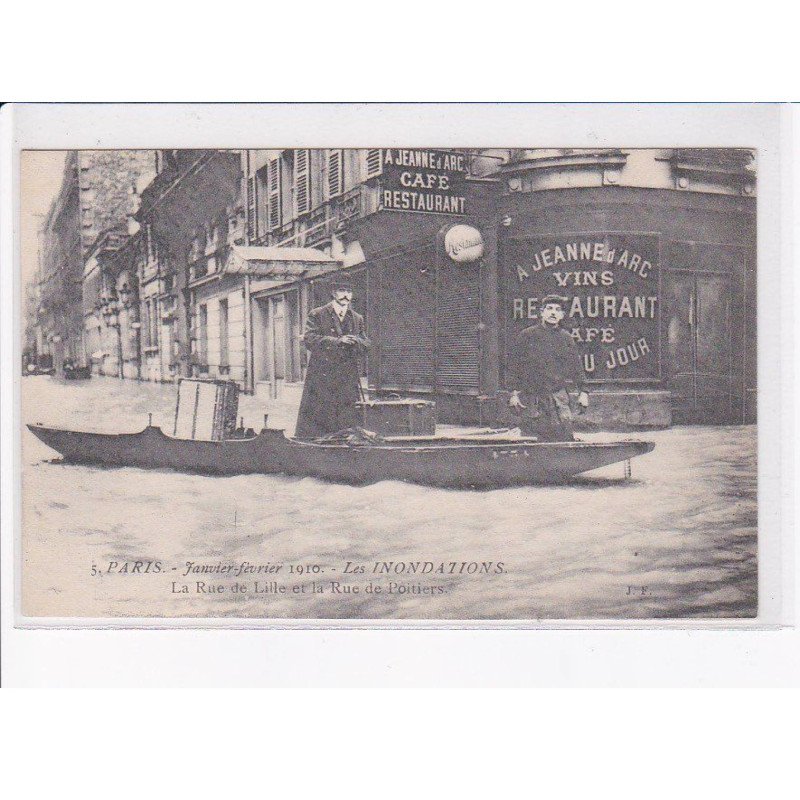 PARIS: 75007: janvier-février 1910, inondations la rue de lille et la rue de poitiers - très bon état