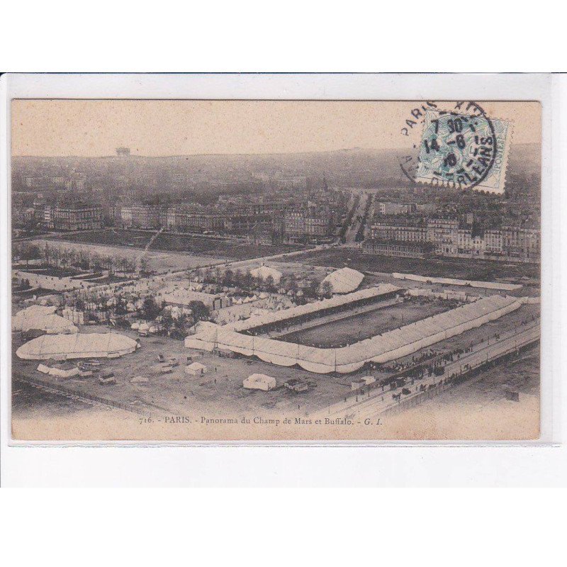 PARIS: 75007: panorama du champ de mars et buffalo - très bon état