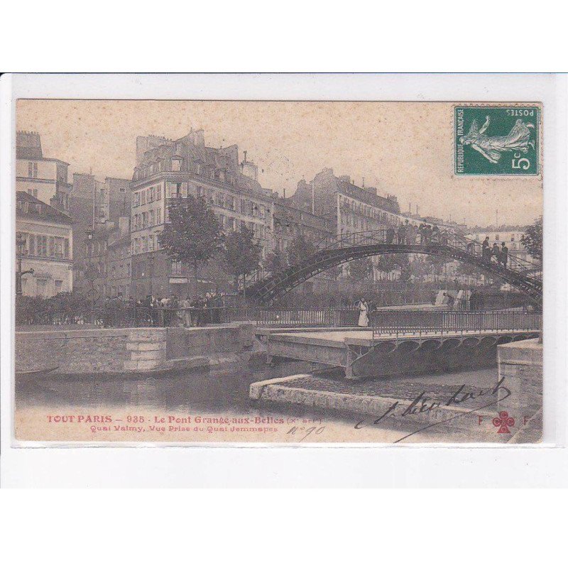 PARIS: 75010: le pont grangé-aux-bottes, quai valmy, vue prise du quai jemmapes - très bon état