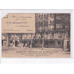 PARIS: 75011: comptoir français de quincaillerie, cuivrerie de bâtiment et d'ameublement, stores - état