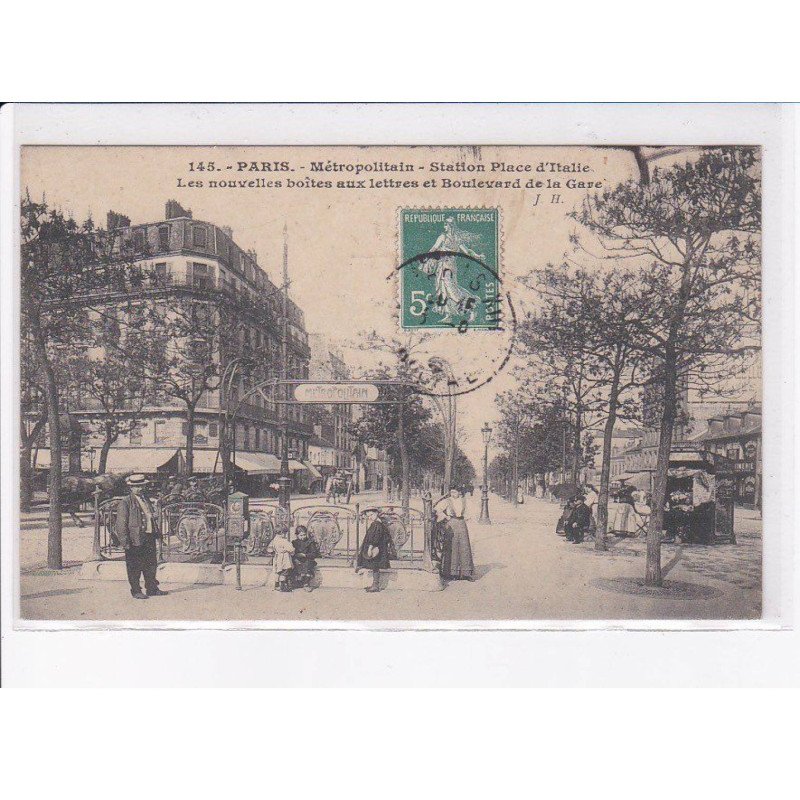 PARIS: 75013: métropolitain, station place d'italie les nouvelles bpîtes aux lettres et blvd. de la gare - très bon état