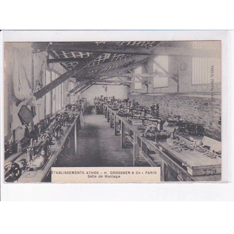 PARIS: 75013: établissements athos, H. Drossner et Cie, salle de montage - très bon état