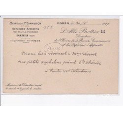 PARIS: 75014: pose de la pierre de la chapelle des orphelins d'auteuil dédiée à la bienheureuse Thérèse - très bon état