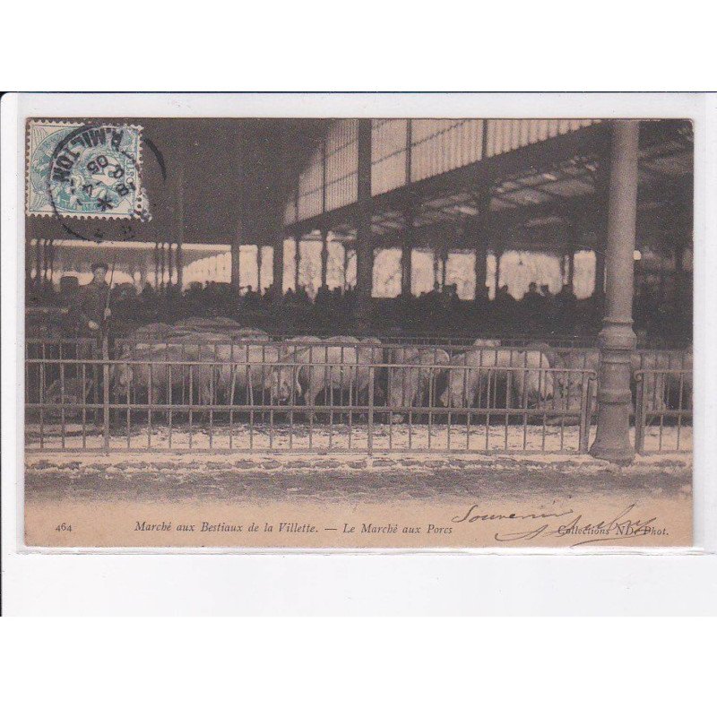 PARIS: 75019: marché aux bestiaux de la villette, le marché aux porcs - très bon état