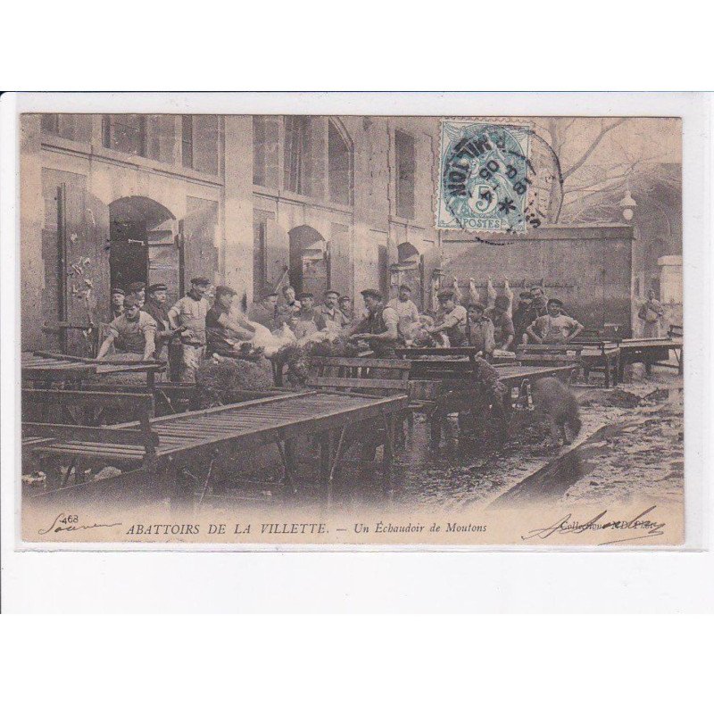 PARIS: 75019: abattoirs de la villette, un échaudoir de moutons - très bon état