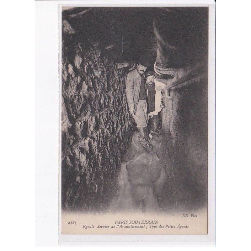 PARIS: souterrain égouts, service de l'assainissement types des petits égouts - très bon état