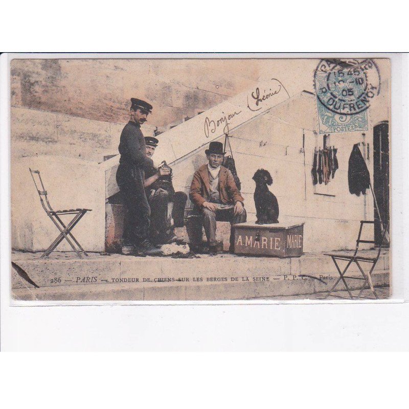PARIS: tondeur de chiens sur les berges de la seine, a. Marie - très bon état