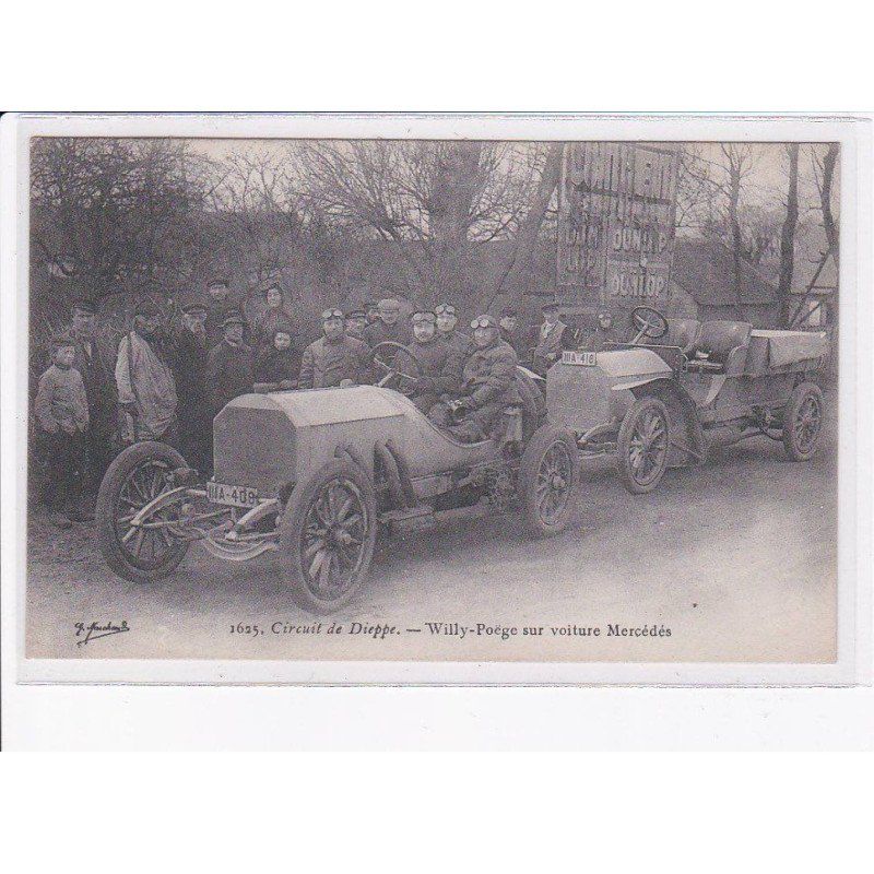DIEPPE: circuit de dieppe, willy-poëge sur voiture mercédés - très bon état