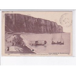 LE TREPORT: arrivée d'un hydravion sur la plage - très bon état