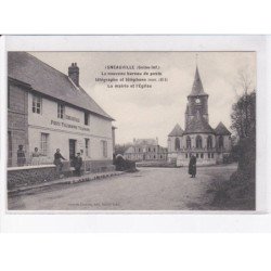 ISNEAUVILLE: le nouveau bureau de poste télégraphe téléphone 1913, la mairie et l'église - très bon état